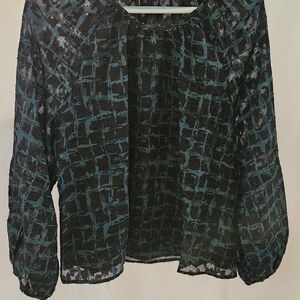 Kate & Mallory Black and Teal Blouse